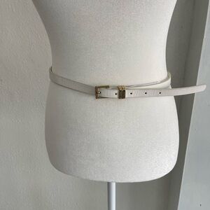 Aldo White Belt with Gold Buckle